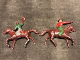 Vintage Lincoln Logs Lead Toy Soldier Figures MOUNTED COWBOYS 2