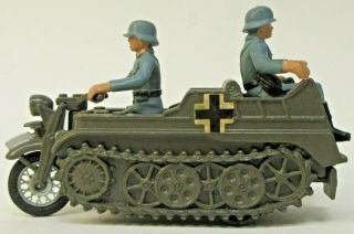 Britains Wwii German Military Half Track Kettenkrad Motorcycle With Both Figures