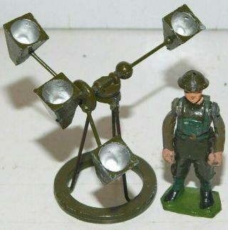 Old Britains 1950s Lead,  Anti - Aircraft Sound Locator With Operator,  Set 1638