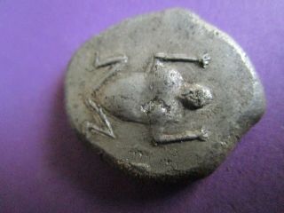 East Celtic Imitation Silver Greek Stater.  Frog.  Ca 530 Bc