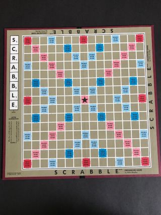 Scrabble Game Board Only 1948 Vintage Replacement Board Piece