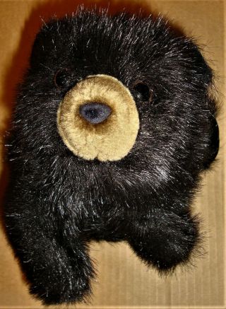 Folkmanis Baby Black Bear Hand Puppet Plush Stuffed 9 "
