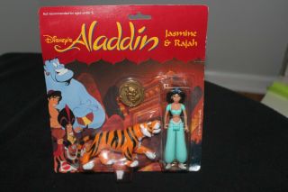 Rare Vintage 1995 Mattel Disneys Aladdin Jasmine & Rajah Figure Set - Nip