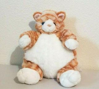 Unipak Designs Plumpee Orange Tabby Cat Fat Kitty Stuffed Plush 10 "