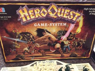 Vintage Hero Quest Board Game System Nr Complete 1990 Milton Bradley