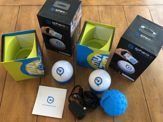 Set Of 2 Sphero 2.  0 Robot Smart Toy Game Systems W/