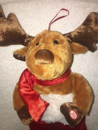 Dan Dee Animated Singing Reindeer Christmas Holiday Stocking See Video 2