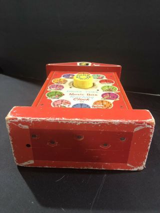 Vintage 1968 Fisher Price Music Box Teaching Clock Toy Kids Children 3