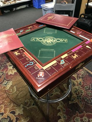 Rare 1991 Franklin Monopoly Collectors Edition Wood Board Game Gold Plated