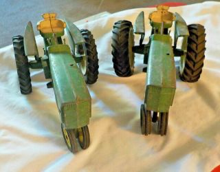 Vintage Toy Tractors 2 John Deere Cast Iron Hard Rubber Tires