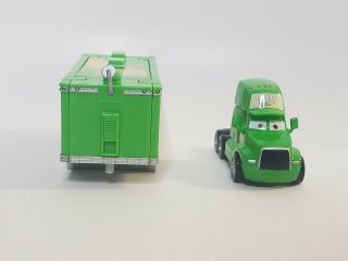 Disney Pixar Cars Chick Hicks Hauler 1:55 Truck Semi Trailer 86 Green Yellow 2