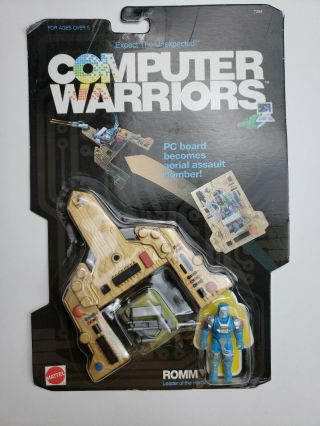 Rare Vintage Computer Warriors Romm Figure Toy Mattel 1989 7294