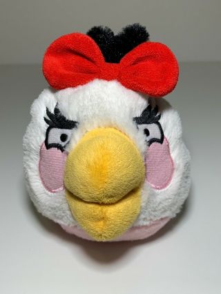 Angry Birds Matilda White Girl Bird With Red Bow Plush Toy Birdie No Sound 5 "