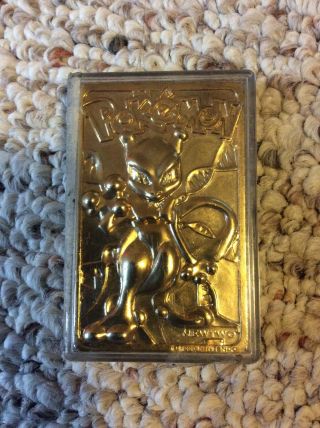 Pokemon Mewtwo 23k Gold Plated Trading Card Limited Edition 1998 Burger King