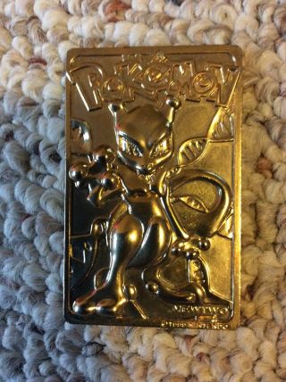 Pokemon Mewtwo 23k Gold Plated Trading Card Limited Edition 1998 Burger King 3