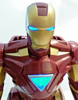 Marvel Iron Man 13 " Walking Talking Light Up Robot Action Figure Great