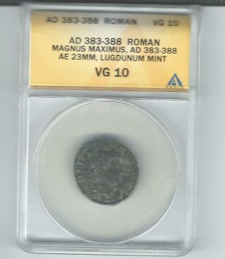 Roman Emperor Magnus Maximus Rep Reip Coin Lugdunum (lyon)