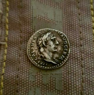 Roman Ancient Silver Denarius Trajan.  98 - 117 Ad.