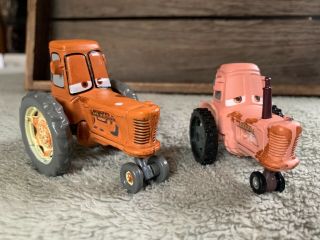 Disney Pixar Cars Figures - Cow & Pig Tractors