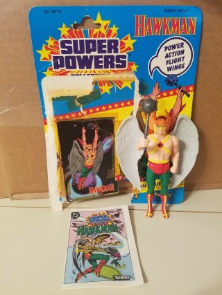 Vintage 1984 Kenner Powers Hawkman Complete With Card And Comic