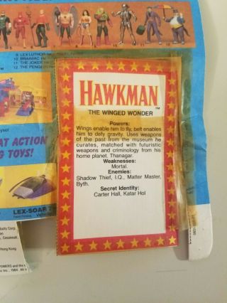 Vintage 1984 Kenner Powers HAWKMAN Complete with Card and Comic 3