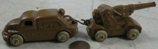 Vintage Manoil Barclay Army Soldier Us Motor Unit & Cannon