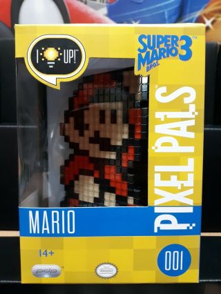 Pixel Pals 001 Mario Nintendo Pdp Nib Light Up Display Mario Bros 3