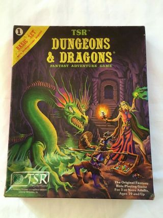 Dungeons & Dragons Basic Box Set W/ Dice & Crayon 1980 Tsr