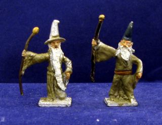 2 Wizards Lord Of The Rings Miniatures,  Custom Cast (1975) Heritage Vintage Lead