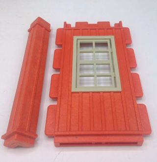 Playmobil Vintage 4301 Riverdale Train Station Western Window Wall & Connector