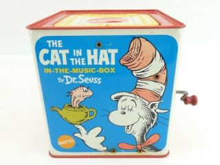 Vintage 1970 Mattel Dr.  Seuss Cat In The Hat In The Music Box Jack In The Box,