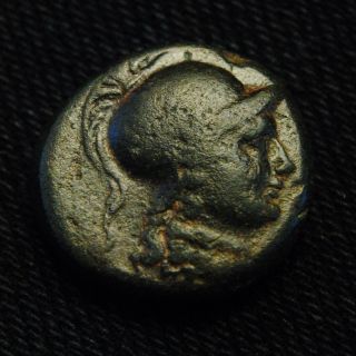 Æ18 Pergamum Mysia Helmeted Athena Rv ΠeΡΓamh Nike 6.  92 Gr 17 - 8mm 1 - 2nd Cent Bc