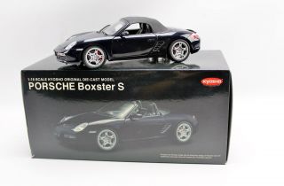 Porsche Boxster S 1:18 Diecast Kyosho Black Convertible Model Car