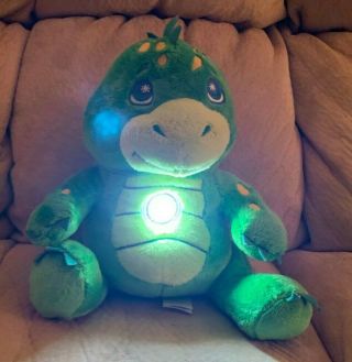 Flashlight Friends Green Dinosaur Plush Doll 9 " Light Up Stuffed Animal 2013 Toy