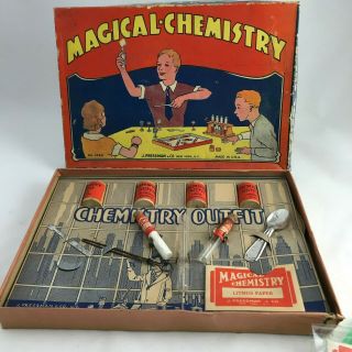 Rare 1930 J.  Pressman & Co.  Vintage Magical Chemistry Set.  No1450 Ny,  Ny