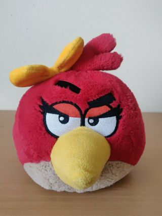 Angry Birds 8 " Red Girl Bird With Yellow Bow Plush Rovio No Sound