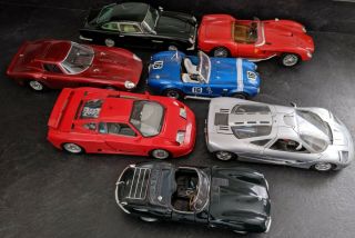 1/18th Die Cast Metal Cars.  Mclaren,  Bugatti.  Ferrari,  Aston Martin,  Jaguar