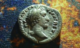 Silver Ancient Coin Roman Denarius Qriginal Antoninus Pius Adoptiv Marcus Aureli