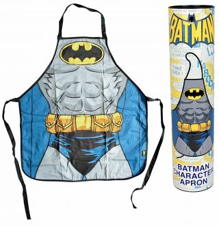 Official Dc Comics Batman Torso Suit Retro Apron Kitchen Chef Bbq In Gift Tube