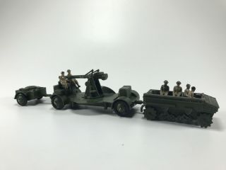 Dinky Military - Vintage 162a Light Dragon Tractor With Trailer & Anti - Aircraft
