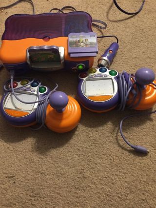 Vtech V Smile Tv Learning System With Microphone Plus 2 Controller,  2 Games