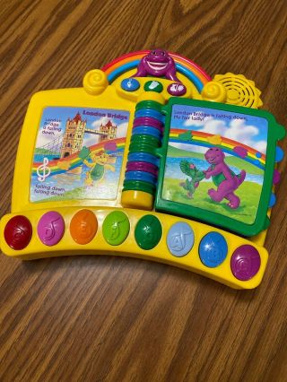 Barney Electronic Interactive Musical Nursery Rhymes Toy Piano Book Mattel 2001