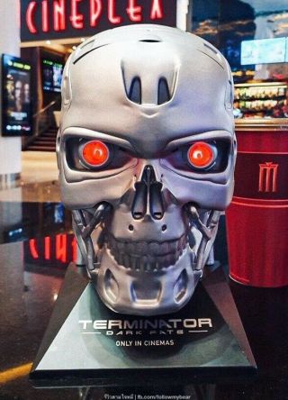 Terminator Dark Fate Arnold Schwarzenegger Skull Figure Head Statue T800 T - 800