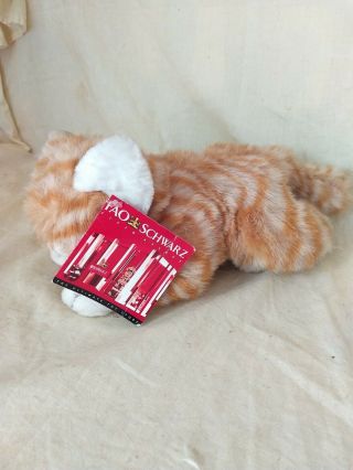 Fao Schwarz Orange Tabby Striped Kitty Cat Plush In Euc 10 "