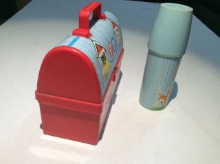 VINTAGE 1962 Fisher - Price Mini Plastic Lunch Box and Thermos Barn Farm 2