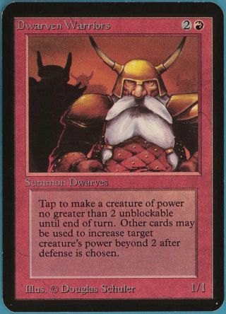 Dwarven Warriors Alpha Red Common Magic Gathering Card (id 97631) Abugames