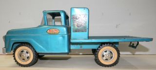 Vintage 1960s Tonka Farms Stake Truck Pressed Steel Usa Made Blue Green