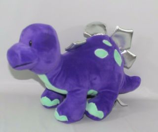 Kellytoy Plush Purple Stegasaurus Dinosaur 15 " Stuffed Animal Silver Accents