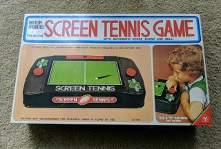 Rare Vintage Yonezawa Screen Tennis Game Japan Pong Console Mechanical