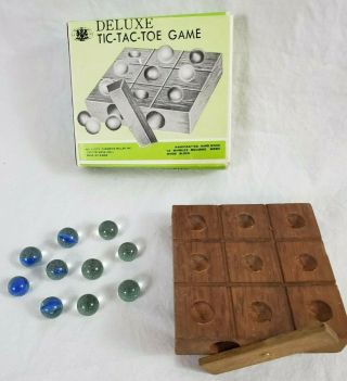 Vintage Deluxe Tic Tac Toe Game Travel Wooden 91075 Chadwick Miller Inc.